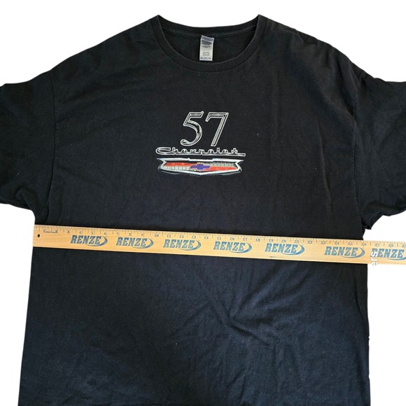 57 Chevrolet Car T Shirt‎ Mens 3XL Black Graphic Tee Classic Automotive Grunge - Picture 7 of 8